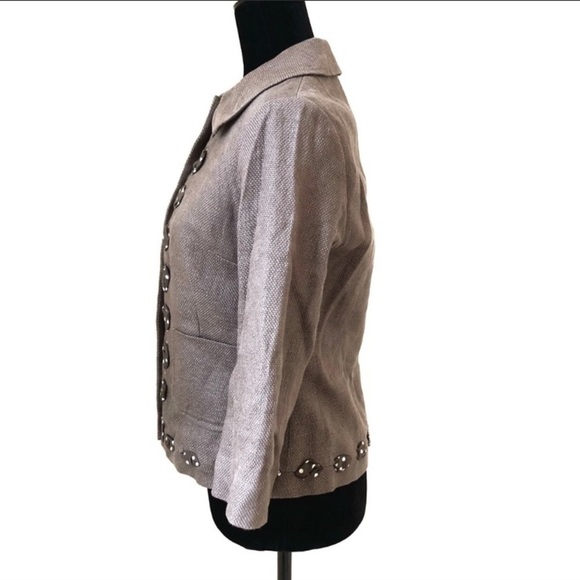 Boden linen blazer jacket tweed polka‎ dots natural - Picture 2 of 13